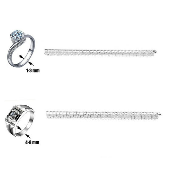 HEATSHAKING Make Rings Fit Tighter 2Pcs Ring Adjuster Transparent Spiral