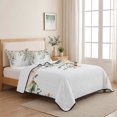thumbnail image 5 of Twin XL Quilt Set 68''x98'', Sage Green Eucalyptus Lightweight Summer Bedspread Coverlet Set with 2 Pillow Shams, Vintage Spring Floral Leaves Breathable All Season Quilt Bedding for Dorm/Guest Room, 5 of 9