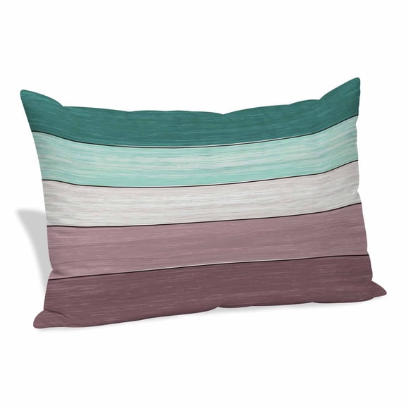 Purple Green Wood Grain Pillow Covers, Linen Long Throw Pillow Case, Rustic Retro Wooden Plank Holiday Pillow Protector Decorative Cushion Cover for Living Room/Bedroom 12" x 20"