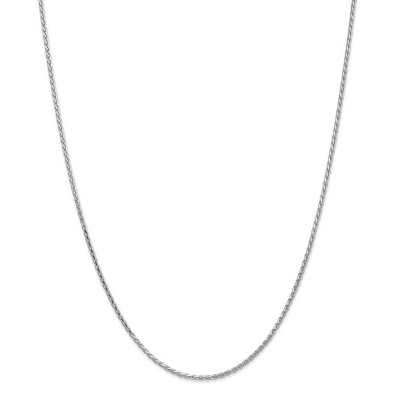 14k White Gold 1.9mm Round Diamond-Cut Wheat Chain