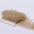thumbnail image 4 of transemion 1 Yard Dyed Ostrich Feather Fringe Trim Ribbon Embellishment Light coffee, 4 of 8