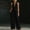 Black, variant on Womens Overalls Loose Fit Sleeveless V Neck Womens Jumper Solid Color Regular Fit Casual Rompers Summer for Party and Festival S-3XL