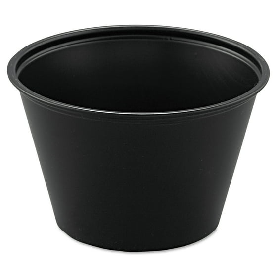 Solo Cup Company 4 Oz Polystyrene Portion Cups, Black, 250 count, (Pack