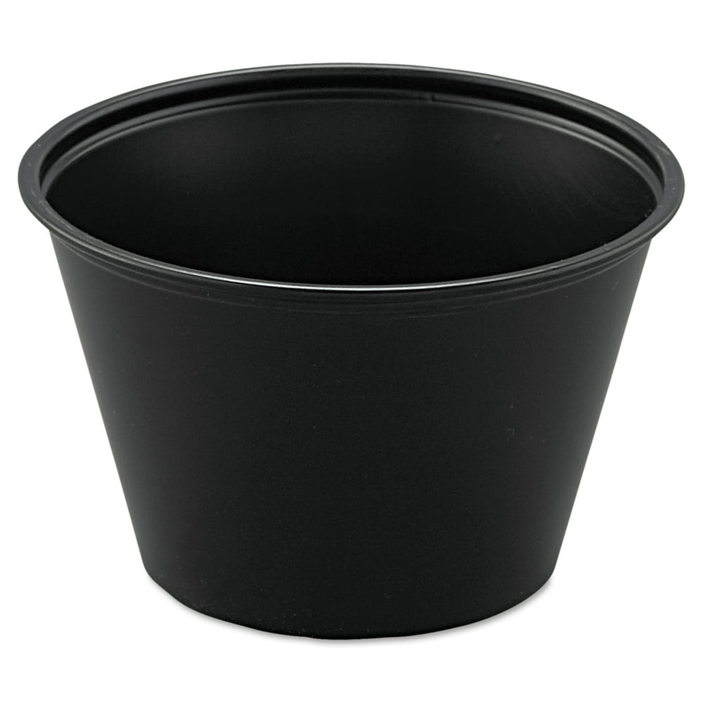 Solo Cup Company 4 Oz Polystyrene Portion Cups, Black, 250 count, (Pack