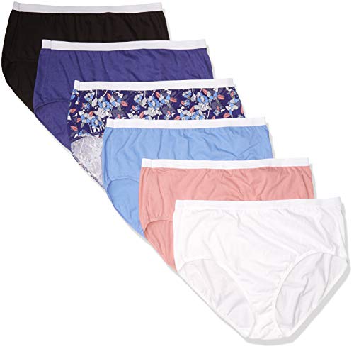 Just My Size Women's Plus Size Cool Comfort Cotton Brief 6-Pack ...