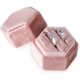 thumbnail image 1 of Caja de terciopelo para anillos de joyería, caja hexagonal con ranuras dobles, color melocotón, 1 of 4