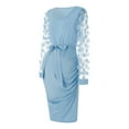 thumbnail image 2 of ZAXARRA Robe de Maternité pour Femmes, Robe Midi à Manches Longues à Col Rond avec Fleurs et Ceinture à la Taille, Robe de Grossesse, 2 of 9