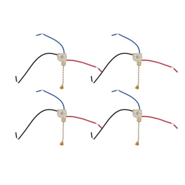 4Pcs Ceiling Fan Light Switch Replacement Lamp Pull Chain Switch 3 Wire Ceiling Fan Lamp Switch 250V 125V Gold