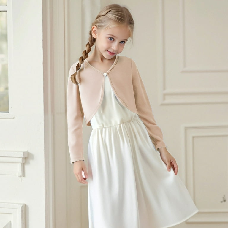 beige cardigan for dress beige cotton linen puff sleeve v neck cardigan dress IFAUN White / L main image 0