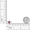 thumbnail image 6 of Gem Stone King 10K White Gold Red Created Ruby and White Topaz 3-Stone Ring for Women | 1.63 Cttw | Oval 8X6MM | Gemstone July Birthstone | Size 8, 6 of 6