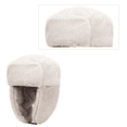 thumbnail image 3 of Cold Weather Winter Gear Russian Ushanka Cossack Trooper Hat Trapper Hunter Headwear Pilot Aviator Bomber Cap-Dark Beige, 3 of 5