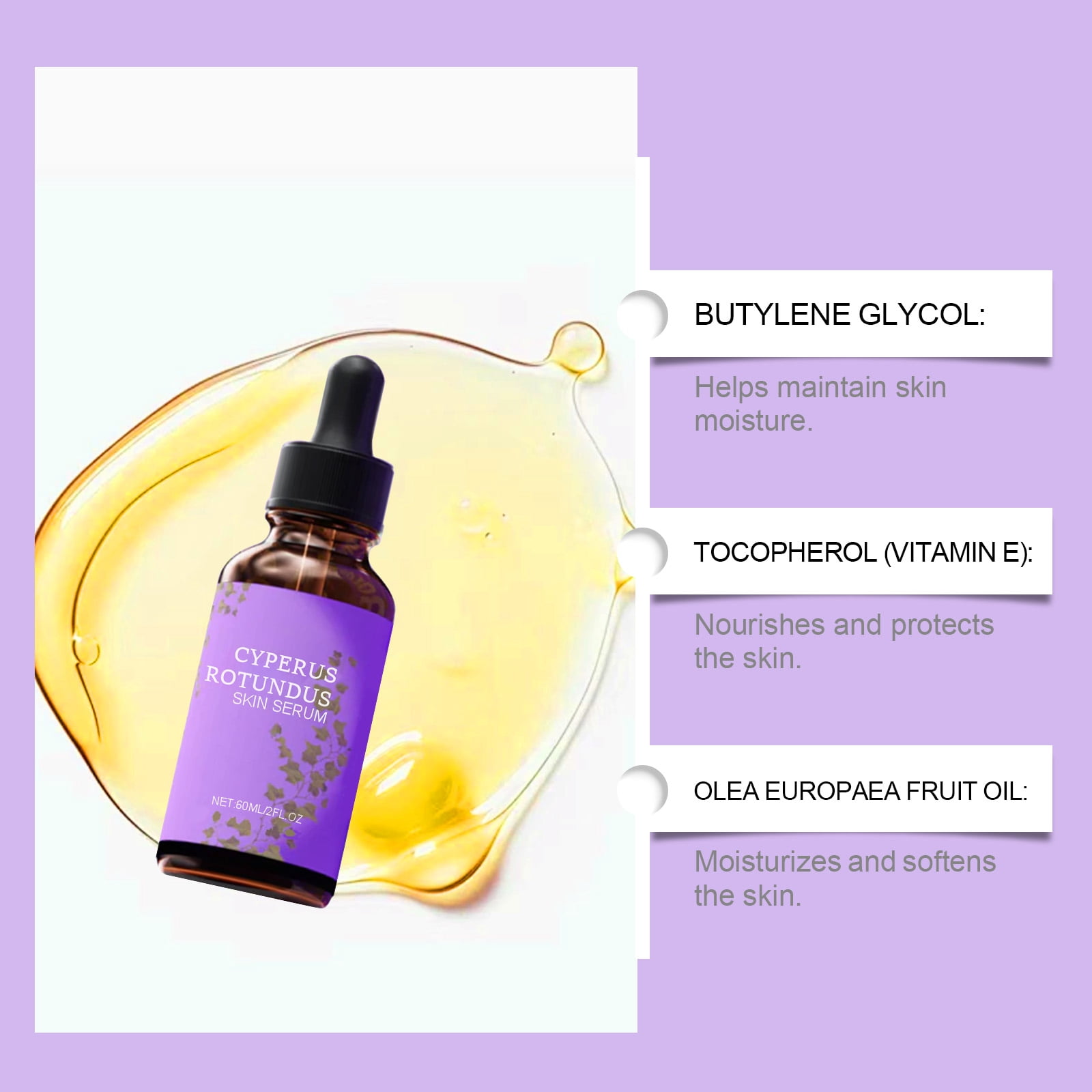 Alvantor Cyperus Rotundus Oil for Hair Removal, Soothing and Gentle, Reducing Body Hair Growth, Smooth Skin, 2fl.oz