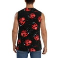 thumbnail image 4 of Goofa Beautiful Red Ladybug Printed Men's Sleeveless T-Shirt - Athletic Gym Workout Tank Top for Men - Moisture-Wicking, UPF 30+ Quick-Dry Muscle Tee-3X-Large, 4 of 8