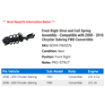 thumbnail image 2 of Front Right Strut and Coil Spring Assembly - Compatible with 2008 - 2010 Chrysler Sebring FWD Convertible 2009, 2 of 2