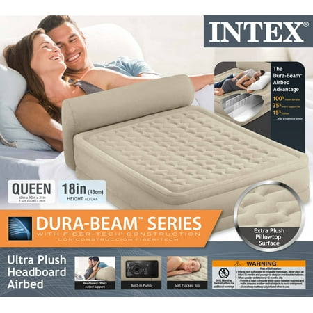 Intex Queen Ultra Plush Elevated DuraBeam Airbed with Built In 
