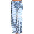 thumbnail image 3 of keepw Women Striped Printed Elastic Waist Drawstring Wide-Leg Yoga Pants Blue S, 3 of 6