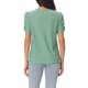 thumbnail image 3 of INSPIRAR CHIC Blusas de Manga Corta Fruncidas para Mujeres, Blusas Elegantes y Casuales con Cuello Redondo, Camisetas de Verano, M Verde, 3 of 5