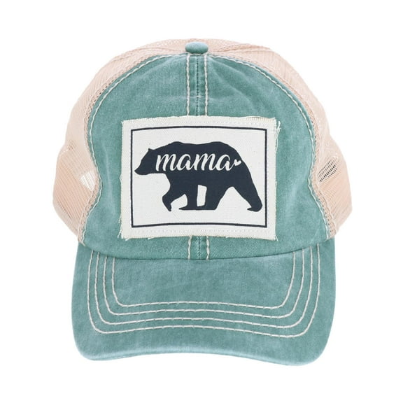 David & Young Mama Bear Canvas Patch Baseball Cap Hat (Women)