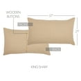 thumbnail image 2 of VHC Brands Burlap Natural Solid Color Cotton Farmhouse Bedding Distressed Appearance King Sham, 21x37, Vintage White Tan, 2 of 6