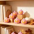 thumbnail image 4 of Plastic Halloween Pumpkin Decorations, Realistic Artificial Orange Pumpkins for Fall Tabletop Decor, Thanksgiving Harvest Mantel Display, Spooky Party Supplies Indoor Outdoor Home Accent, B, 4 of 5