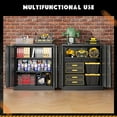 thumbnail image 6 of GetRich Metal Garage Storage Cabinet,36" Black Lockable Metal Cabinets with 2 Doors and Shelves,Storage Locking Counter Cabinet for Home Office,Garage,Kitchen,School, 6 of 7