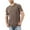 Coffee, variant on Men's Solid Color Round Neck Short Sleeve T-Shirt - Lightweight Elastic, Loose Casual, Business/Sports, Polyester, Comfortable Fit