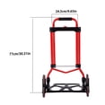 thumbnail image 6 of findmall Flat 330lbs Folding Stair Trolley Carbon Steel Red 4" TPR Wheels, 6 of 7