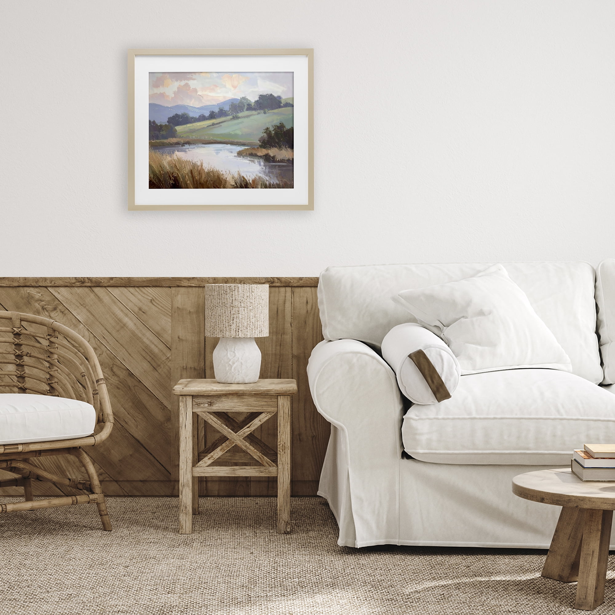 Stupell Industries Subtle Distant Mountains Birch Framed Print Under Glass, design by Alonza Saunders