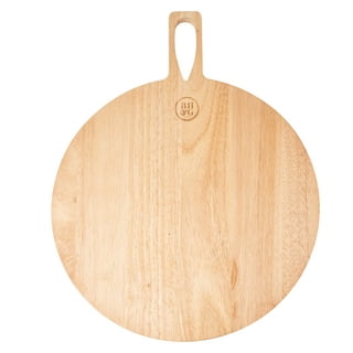 14” Light Solid Wood Round Pizza Cutting Board - Chopping Wood Pad  Beechwood Cutting Board - Round Wooden Board Charcuterie - Mini Small  Breadboard