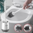 thumbnail image 2 of BSJJY Silicone Toilet Brush,Rubber Toilet Bowl Brush and Holder Set with Ventilated Holder, Toilet Cleaner Brush ,Floor Standing & Wall Mounted Toilet Scrubber Without Drilling Clearance, 2 of 4