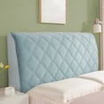 thumbnail image 1 of YoGold Thickened Diagonal Grid Headboard Cover – Elastic Stretchable Soft Padded Headboard Protector for 71 Inch Bed Blue, 1 of 6