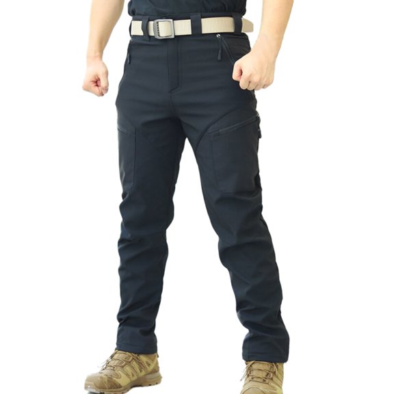 MIXUE Cargo Pants for Men Solid Color Training Work Casual Loose Comfortable Trendy Sport Pocket Trousers Outwear,Black,L