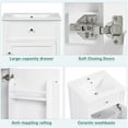 thumbnail image 4 of Soges 20" Bathroom Vanity with Ceramic Sink, Solid Wood Bathroom Makeup Cabinet with Soft Close Door, Adjustable Shelf and Drawer, Free Standing Single Basin Vanity Set for Small Bathroom, White, 4 of 9