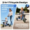 thumbnail image 3 of JoyStone 2-in-1 Toddler Tricycle for Ages 1-4 Years, Kids Trike Toddler Bike with Removable Push Handle, Adjustable Seat & Basket, Blue, 3 of 12