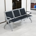 thumbnail image 3 of Kinbor 3-Seat Waiting Room Bench - PU Leather Waiting Room Chairs with Arms Airport Reception Bench, Lobby Bench Seating Office Bench Waiting Area Chairs for Airport Business Hospital Market, 3 of 9