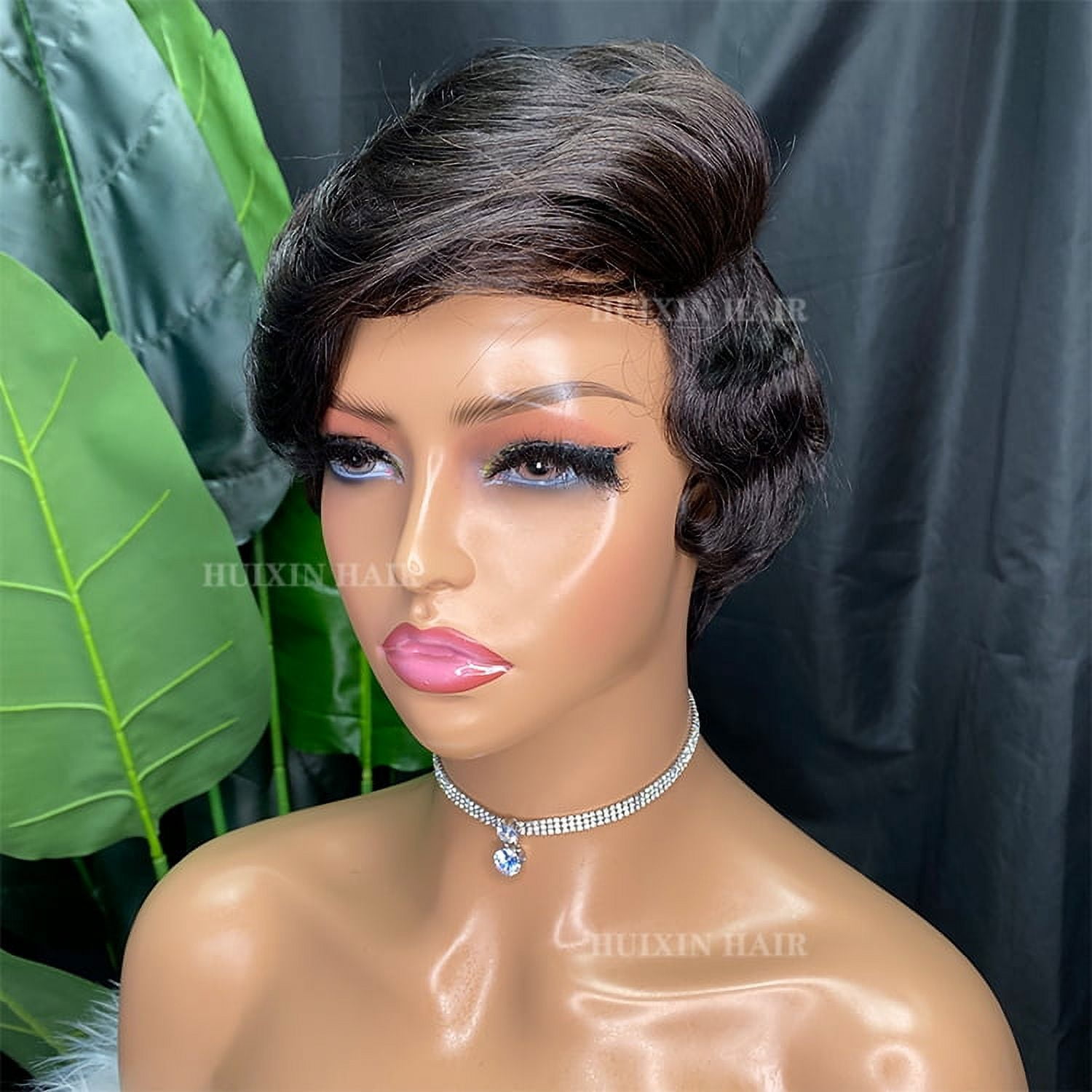 Vendor Wholesale Cheap Brazilian Natural Virgin Raw Human Hair Summer Curly lace Bob Part T Wigs Short Pixie Cut Wig