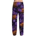 thumbnail image 4 of Satingcolo Men's Halloween Printed Drawstring Pajama Pants Comfortable Sleepwear with Fun Halloween Pattern for Lounging and Sleeping at Home, 4 of 6