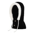 thumbnail image 5 of XIAOCHA Women’S Hooded‑Scarf Beanie，Faux‑Fur‑Trim Hats，Fall‑Winter Outdoor Trapper,Black, 5 of 6
