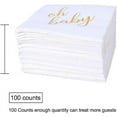 thumbnail image 2 of 100 Pcs "Oh Baby" White Napkins - 3-Ply White and Gold Cocktail Napkins Baby Shower Party Supplies - Eco-friendly Party Napkins for Dessert Beverage & Table Decorations, 2 of 7