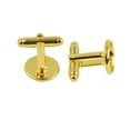 thumbnail image 2 of 10 Piezas De Marco De Bisel De Cabujón En Blanco Gemelos De Base Gemelos De Bricolaje Ajuste De Tono Dorado Base De Joyería Para Hallazg Zulema Cuff Link en blanco, 2 of 7