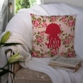 thumbnail image 3 of Jellyfish Shabby Chic Pink Roses Fabric Decorative Pillow, 3 of 4
