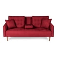 thumbnail image 2 of Sofá Cama De Lino Rojo Makora Modelo Tammy con Portavasos, 2 of 9