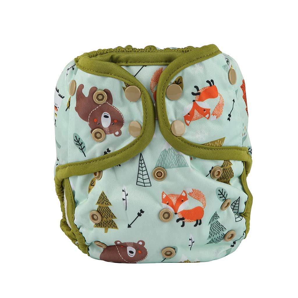 Baby Cloth Diaper Nappy Cover Bamboo Charcoal Reusable Gussets Fox 