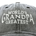 thumbnail image 2 of DALIX Worlds Greatest Grandpa Hat Vintage Cap Gift Washed Cotton in Washed Denim Black, 2 of 6