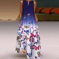 thumbnail image 2 of Fridja Robe Maxi Vintage Boho Sans Manches à Col en V Imprimé Papillon pour Femmes Grande Taille, 2 of 7