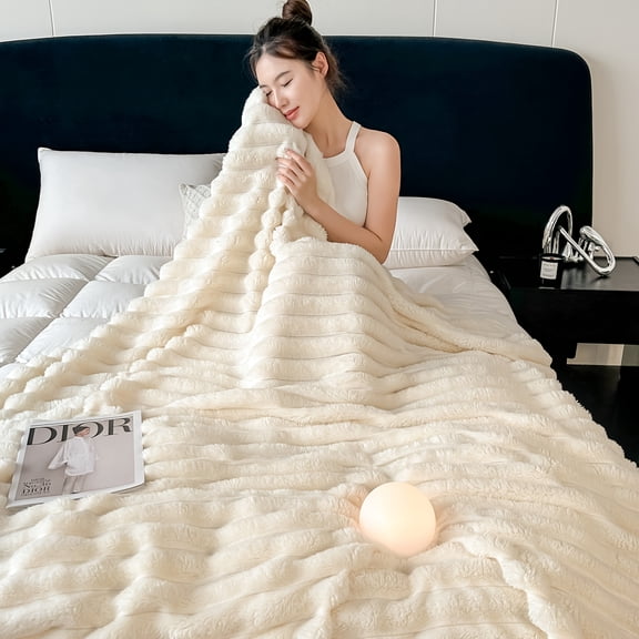 1pc Throw Blanket Suitable for Travel, Sofa, Bed, Office And Home Decor