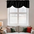 thumbnail image 2 of Black Tie Up Valance Curtains for Windows, Kitchen Curtains Window Treatments, Solid Color Farmhouse Black Short Window Shades Valances for Bedroom Bathroom Cafe 42"x18", 2 of 8