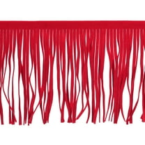 Uxcell PU Leather Fringe Trim Leather Suede DIY Tassel Fringe for Sewing Decorating Lampshades Red 6 inch