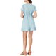 thumbnail image 4 of INSPIRE CHIC Vestido Mini de Manga Corta con Volantes y Cintura Elástica para Mujeres en V Azul Claro, 4 of 6