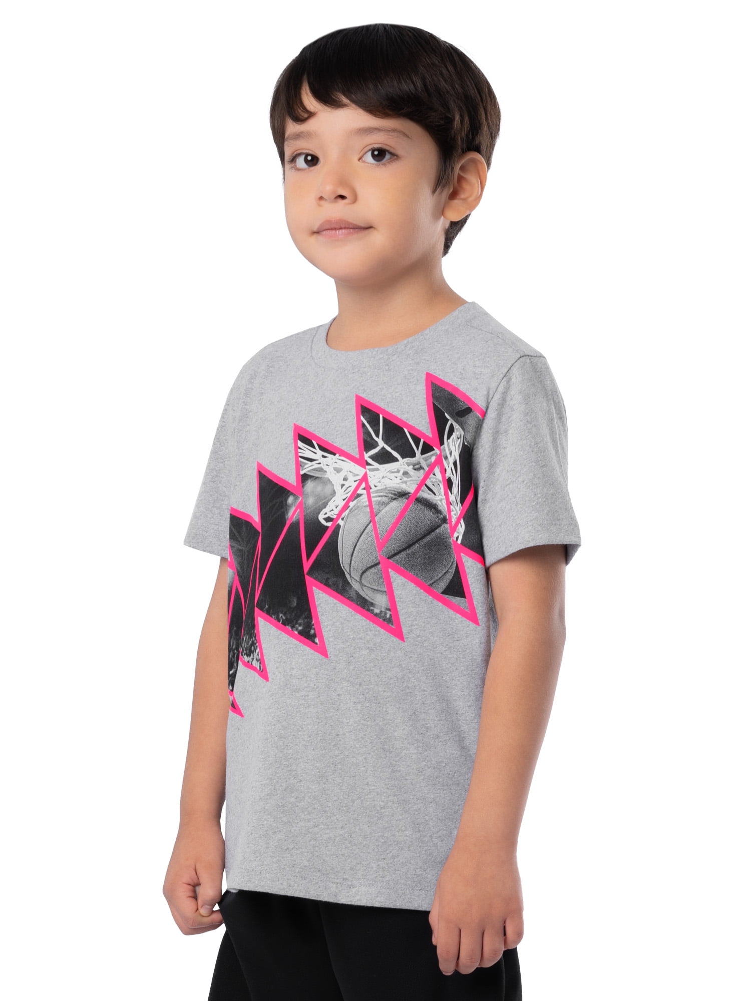 Athletic Works Boys Active Short Sleeve Graphic T-Shirt, Sizes 4-18 & Husky